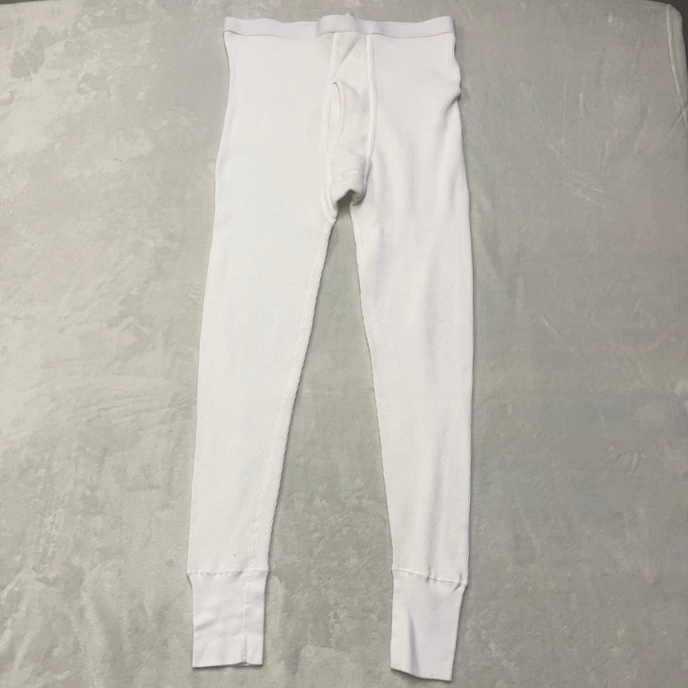 Vintage 90s‎ Sears Thermal Long Johns Mens L White Waffle Knit Base Layer Pants